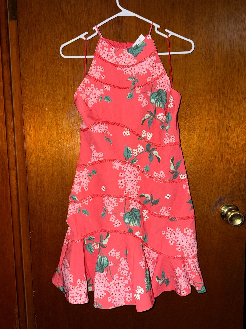 KEEPSAKE the Label Coral Floral Halter Dress